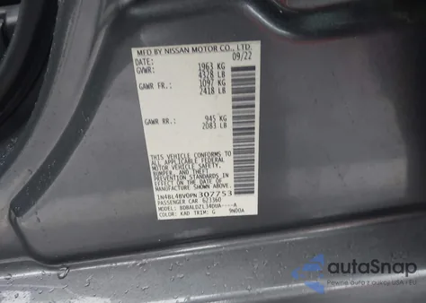 2023 Nissan Altima S Fwd из США, поврежденный, VIN 1N4BL4BV0PN307753